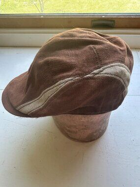 SALE Goorin Brothers Unisex Brown Linen, Cotton Flat Hat Cap